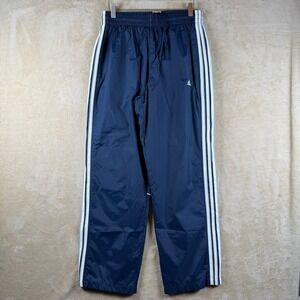 Adidas Pants Mens Med Navy Blue Three Stripes Athletic Track Joggers Pockets